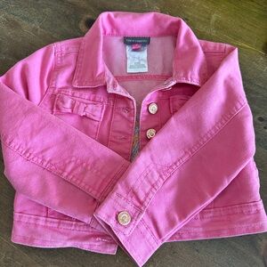 Vince Camuto Girls Pink Denim Butterfly Jacket size 4t